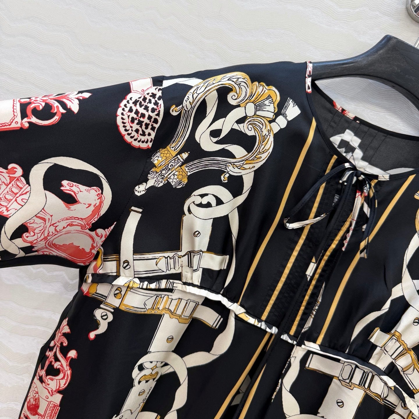 Silk Printed Dress – Iconic Chain Motif Edition