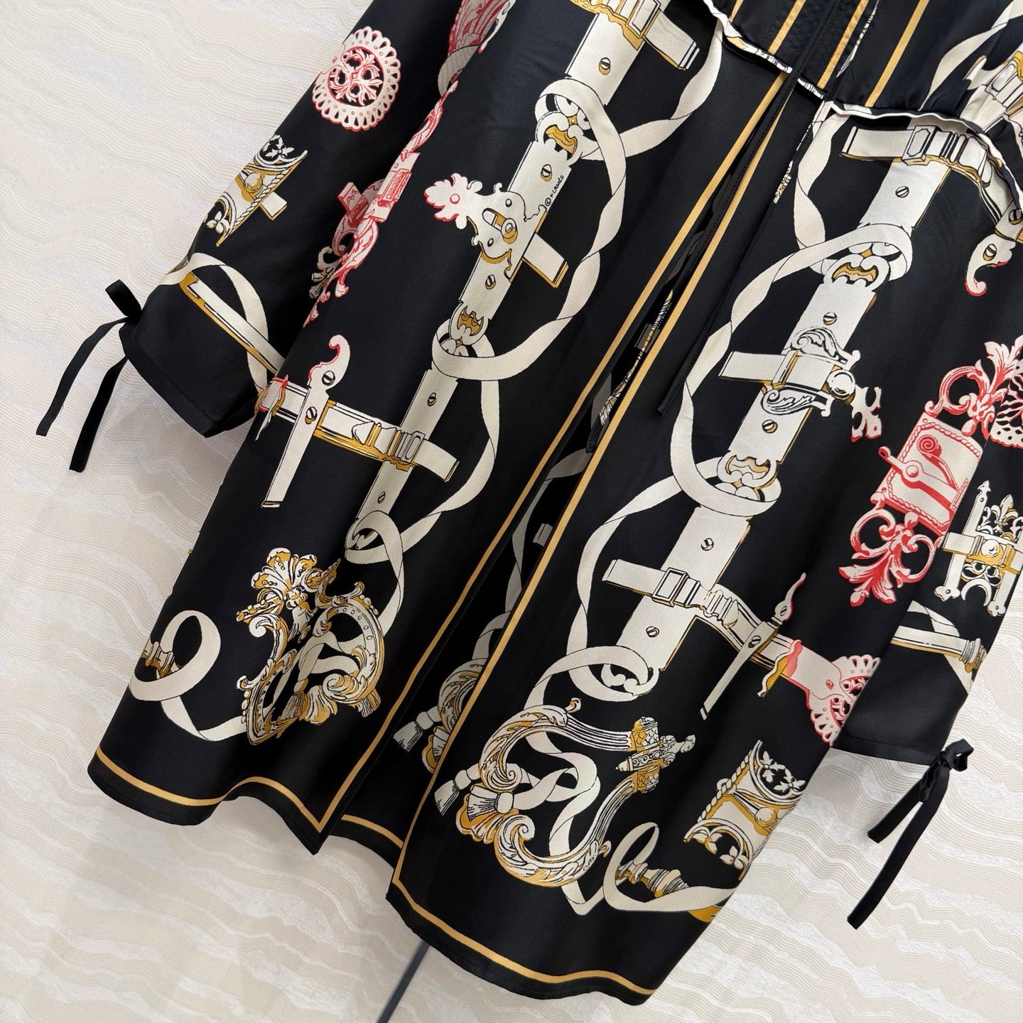 Silk Printed Dress – Iconic Chain Motif Edition