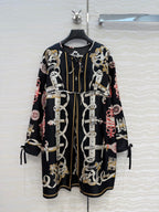 Silk Printed Dress – Iconic Chain Motif Edition
