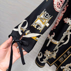 Silk Printed Dress – Iconic Chain Motif Edition