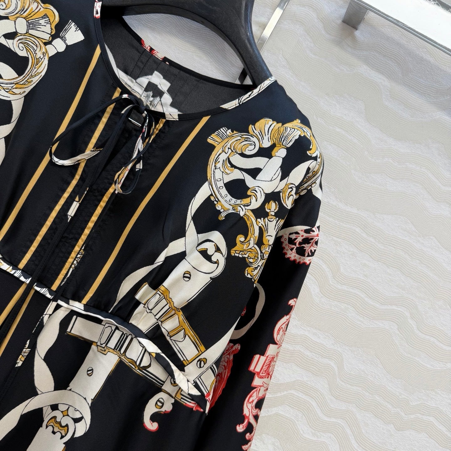Silk Printed Dress – Iconic Chain Motif Edition