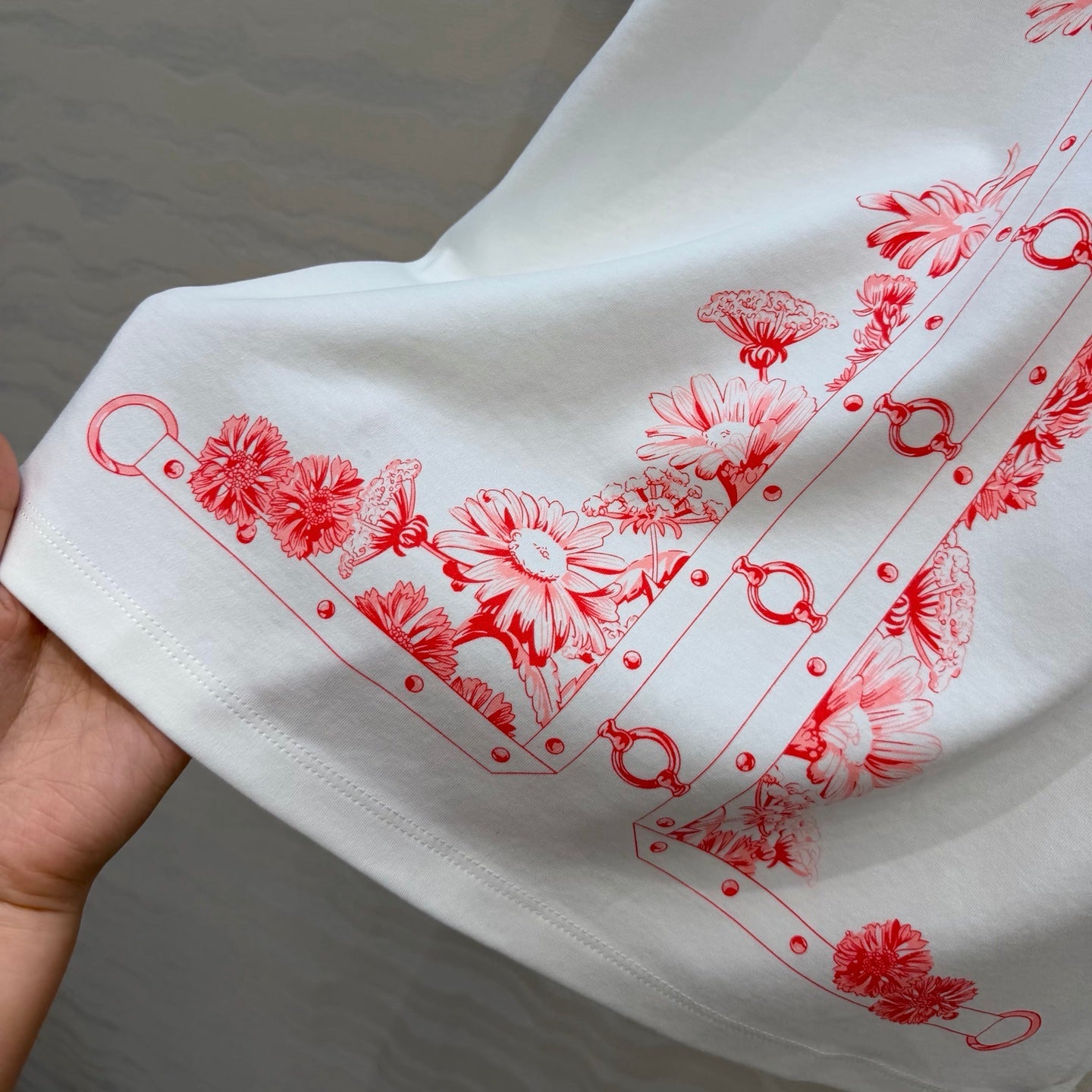 Embroidered Cotton T-Shirt – Signature Floral Detail