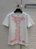 Embroidered Cotton T-Shirt – Signature Floral Detail