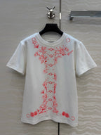 Embroidered Cotton T-Shirt – Signature Floral Detail