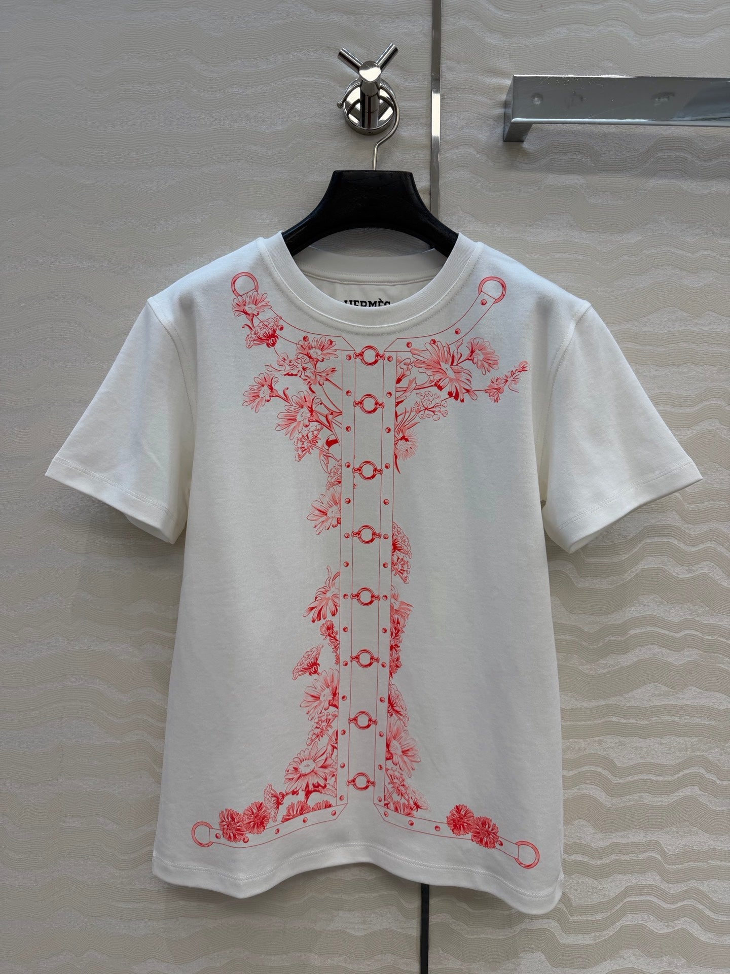 Embroidered Cotton T-Shirt – Signature Floral Detail