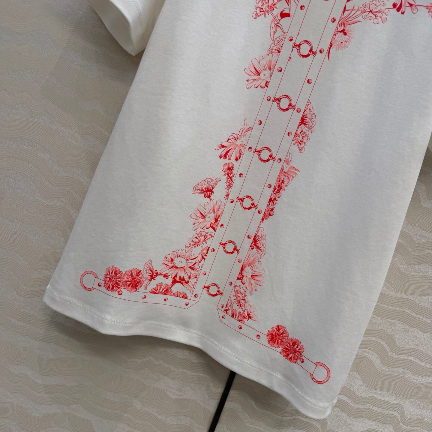 Embroidered Cotton T-Shirt – Signature Floral Detail
