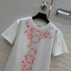 Embroidered Cotton T-Shirt – Signature Floral Detail