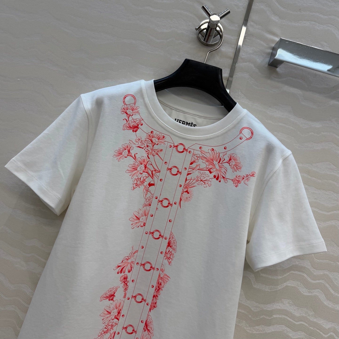 Embroidered Cotton T-Shirt – Signature Floral Detail