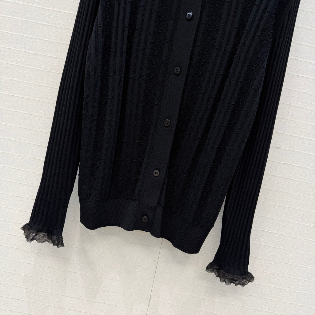 Ribbed Knit Cardigan – Refined Textured Elegance