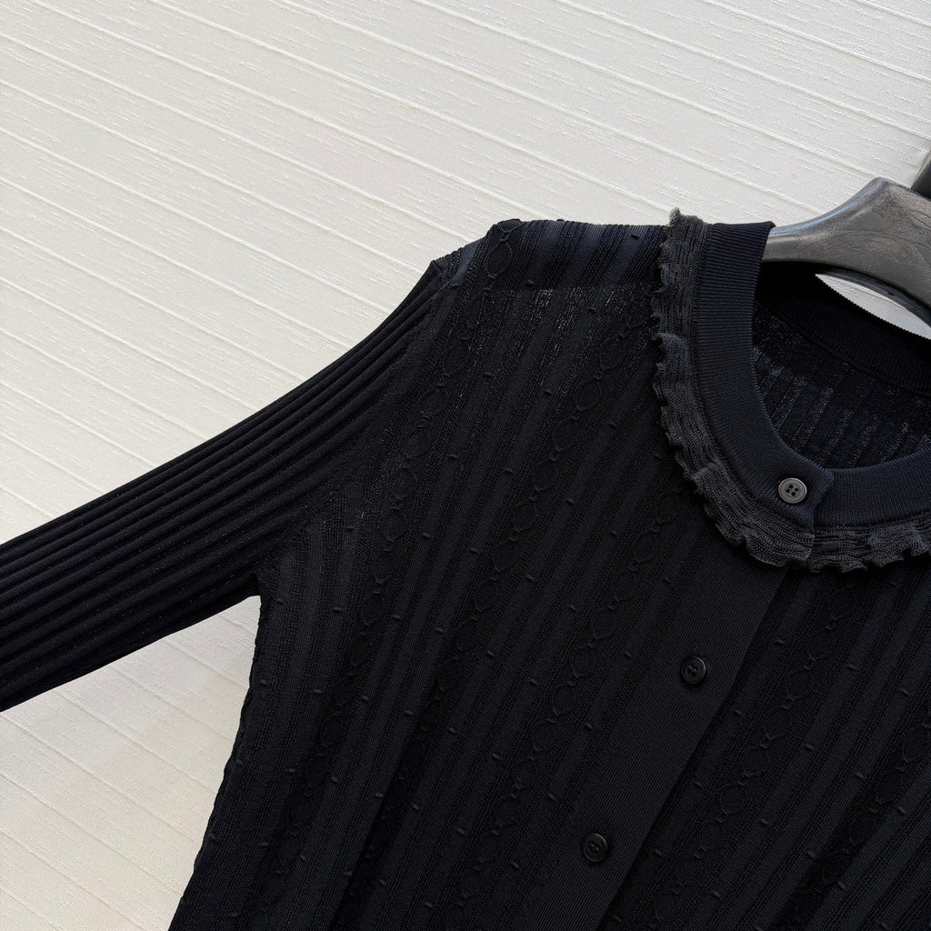 Ribbed Knit Cardigan – Refined Textured Elegance
