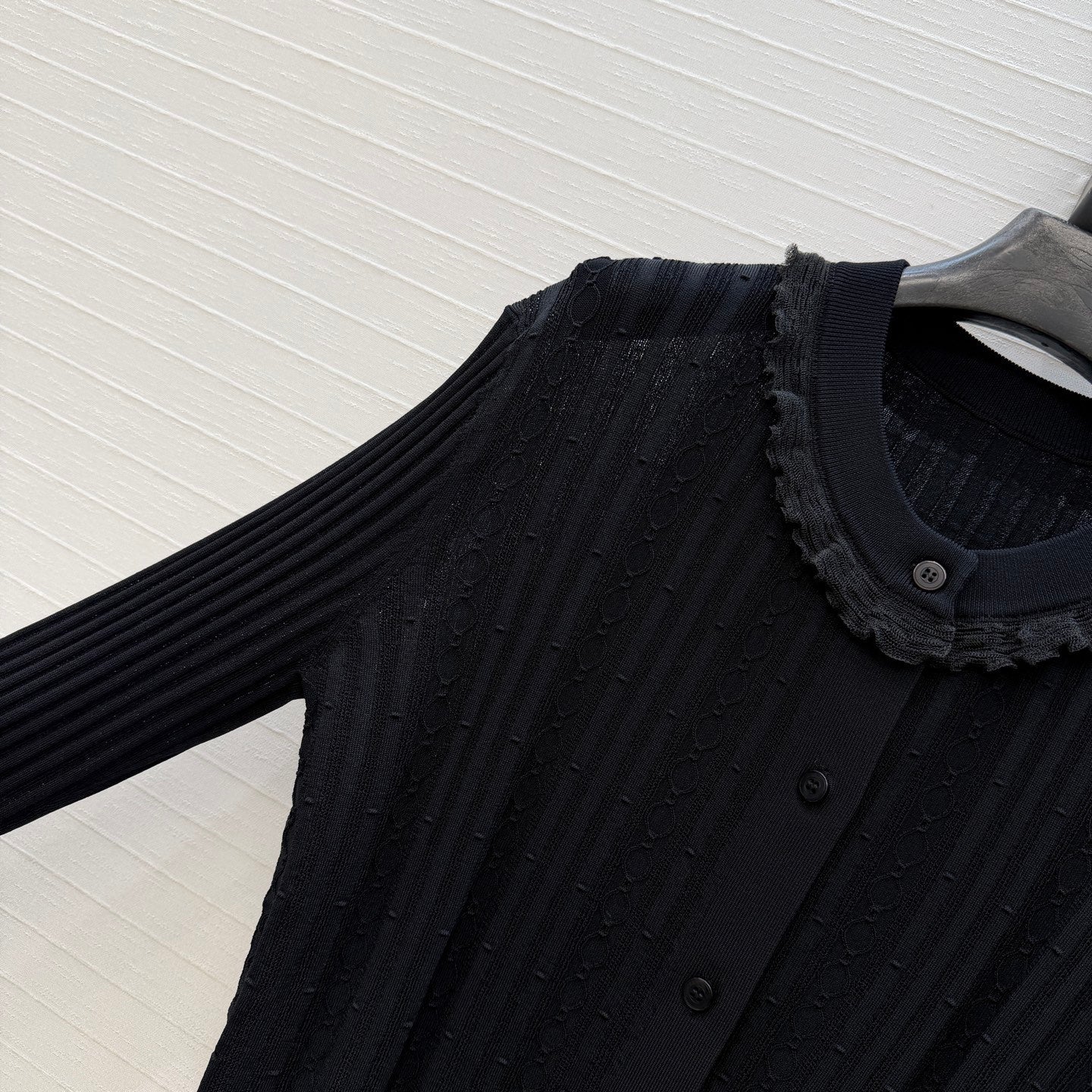 Ribbed Knit Cardigan – Refined Textured Elegance