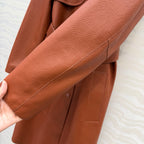 Sheepskin Belted Long Coat – Timeless Power Silhouette