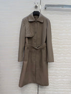 Sheepskin Belted Long Coat – Timeless Power Silhouette