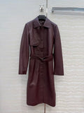 Sheepskin Belted Long Coat – Timeless Power Silhouette