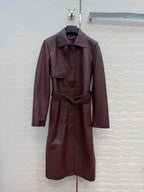 Sheepskin Belted Long Coat – Timeless Power Silhouette