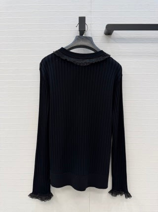 Ribbed Knit Long Sleeve Dress – Structured Elegance
