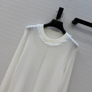 Ribbed Knit Long Sleeve Top – Soft Structured Minimalism