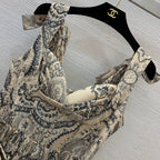 Paisley Print Bow-Strap Maxi Dress - Olive Paisley - View 2