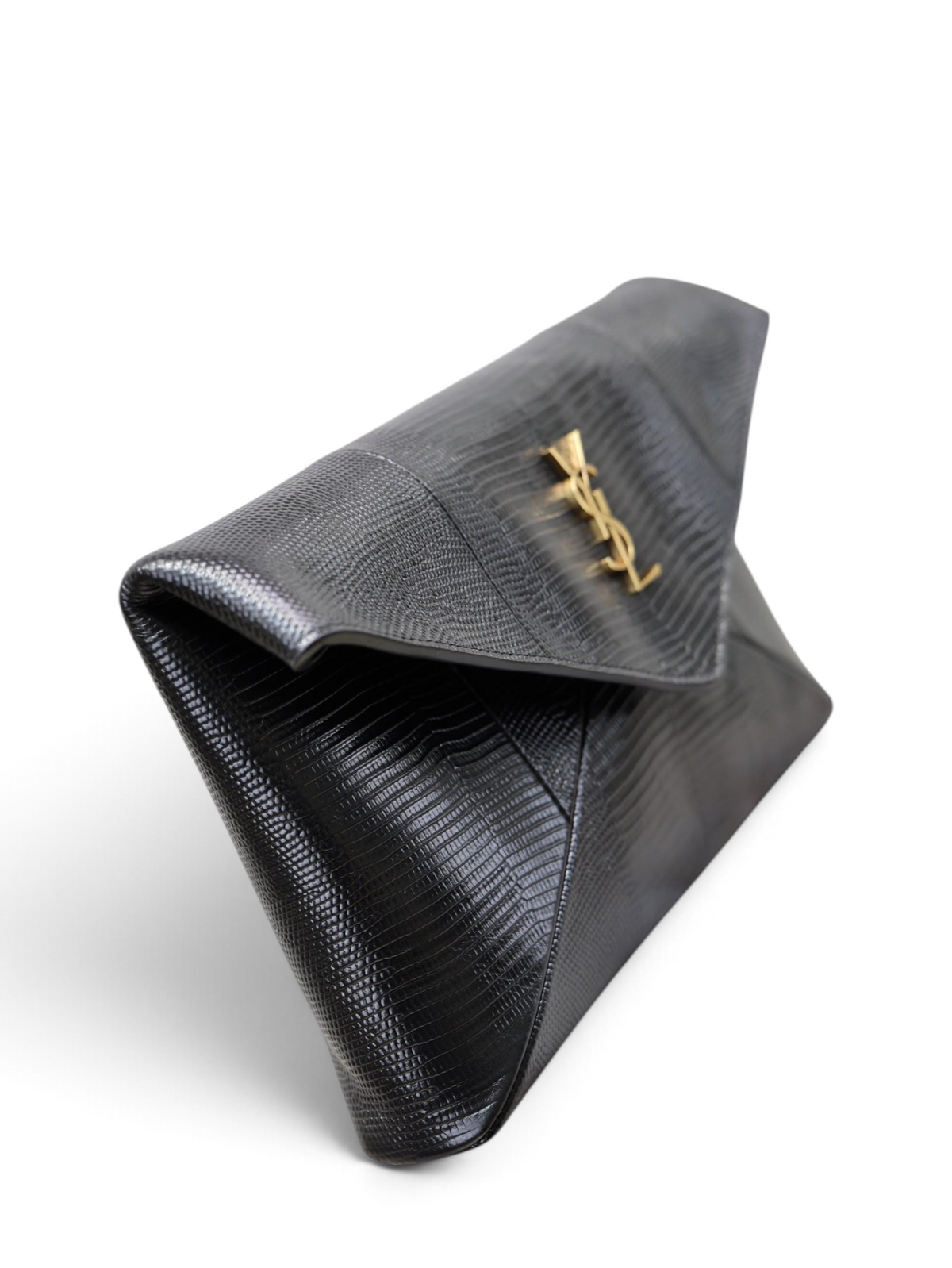 Leather Envelope Clutch 29.5cm - Leopard Print - View 3