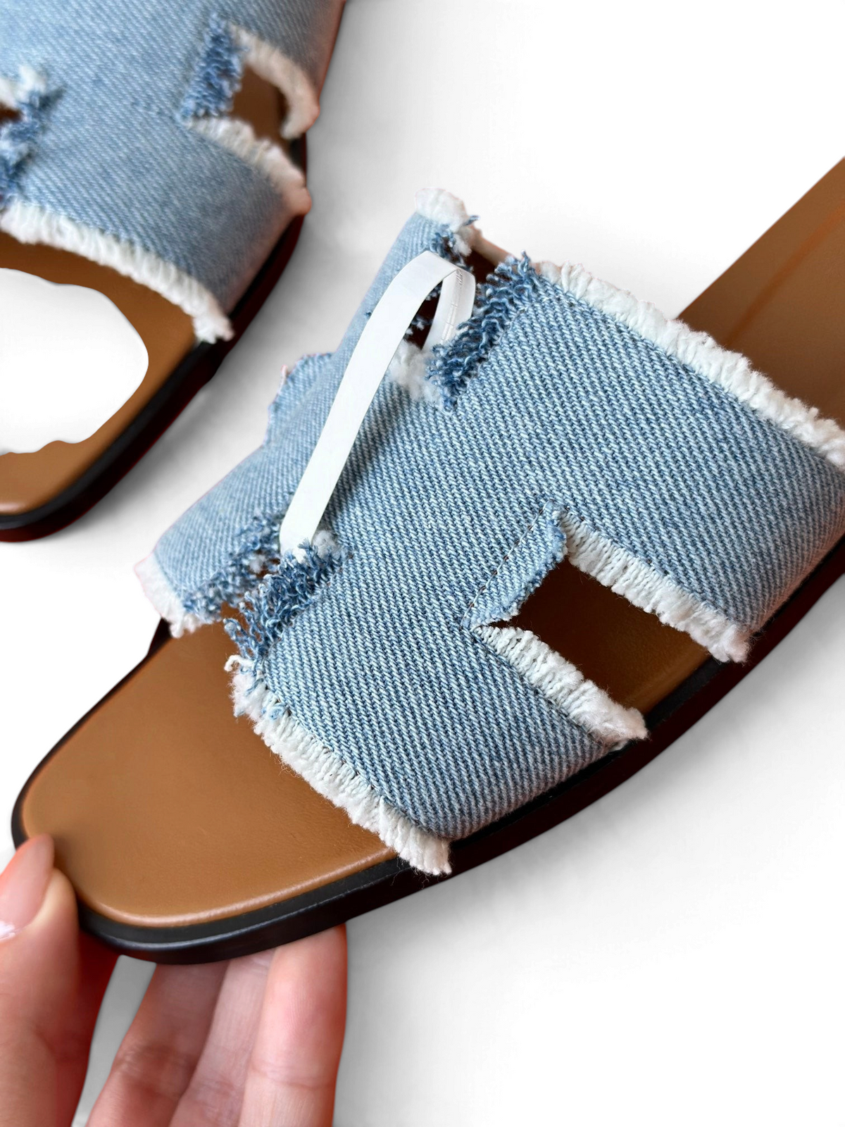 Oran Frayed Denim Sandals - Blue Denim - View 5