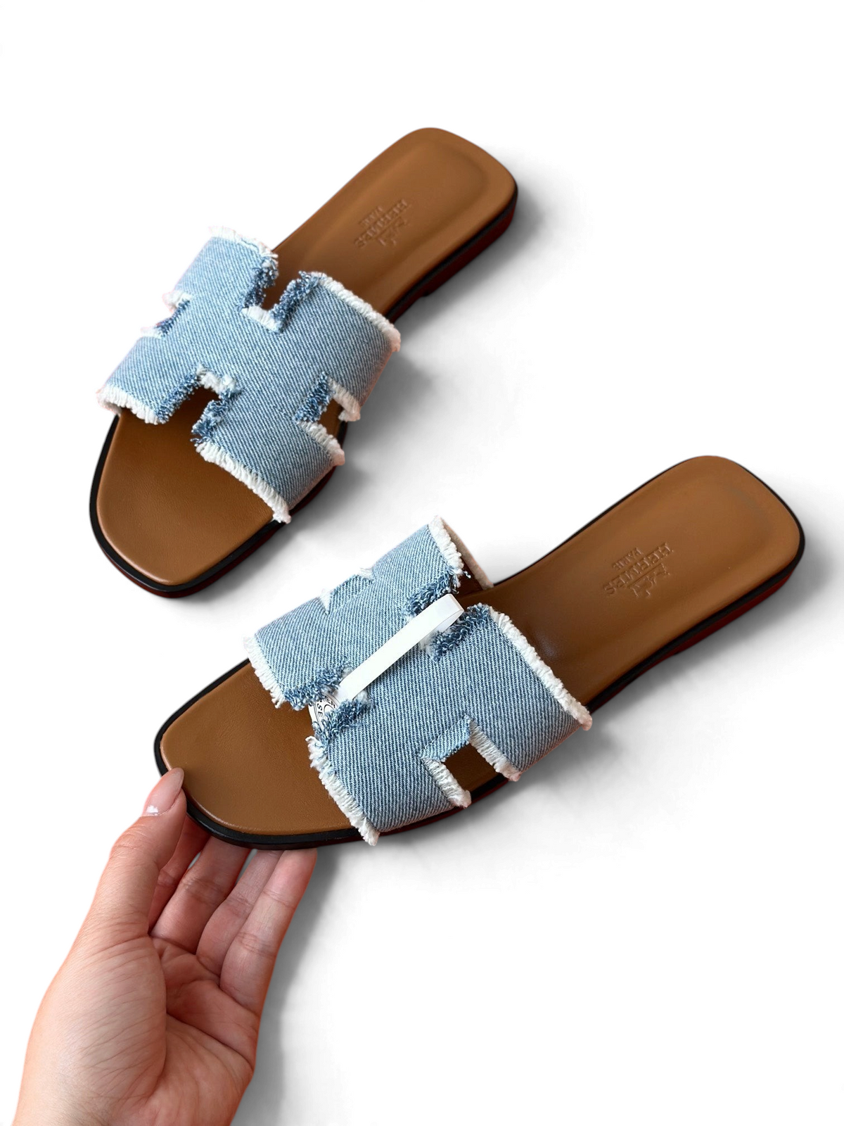 Oran Frayed Denim Sandals - Blue Denim - View 4