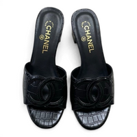 Two-Tone Double C Kitten-Heel Slide Sandals