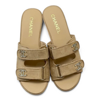 Crystal Double C Velcro Slide Sandals