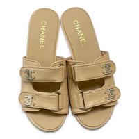 Crystal Double C Velcro Slide Sandals