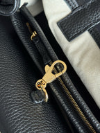 26S Small Shopping Bag in Black Grained Calfskin