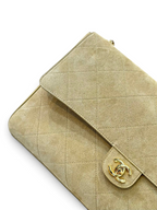 Quilted Suede Maxi Flap Shoulder Bag - View 6