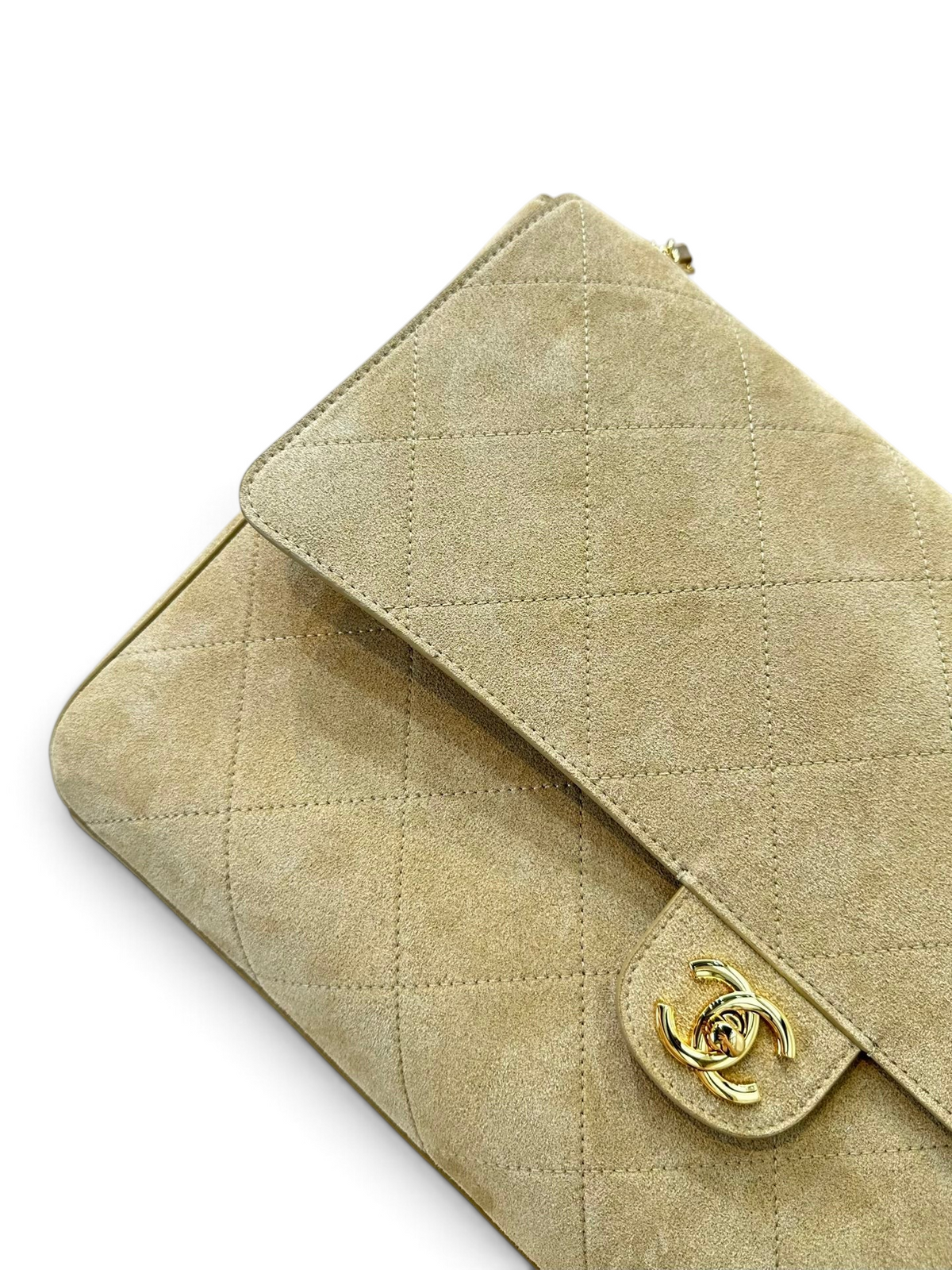 Quilted Suede Maxi Flap Shoulder Bag - View 6