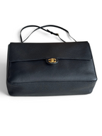 Chanel 26S CF Maxi Large Flap Bag in Black Grained Leather with Gold-Tone Hardware - Detail View 3