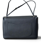Chanel 26S CF Maxi Large Flap Bag in Black Grained Leather with Gold-Tone Hardware - Detail View 4
