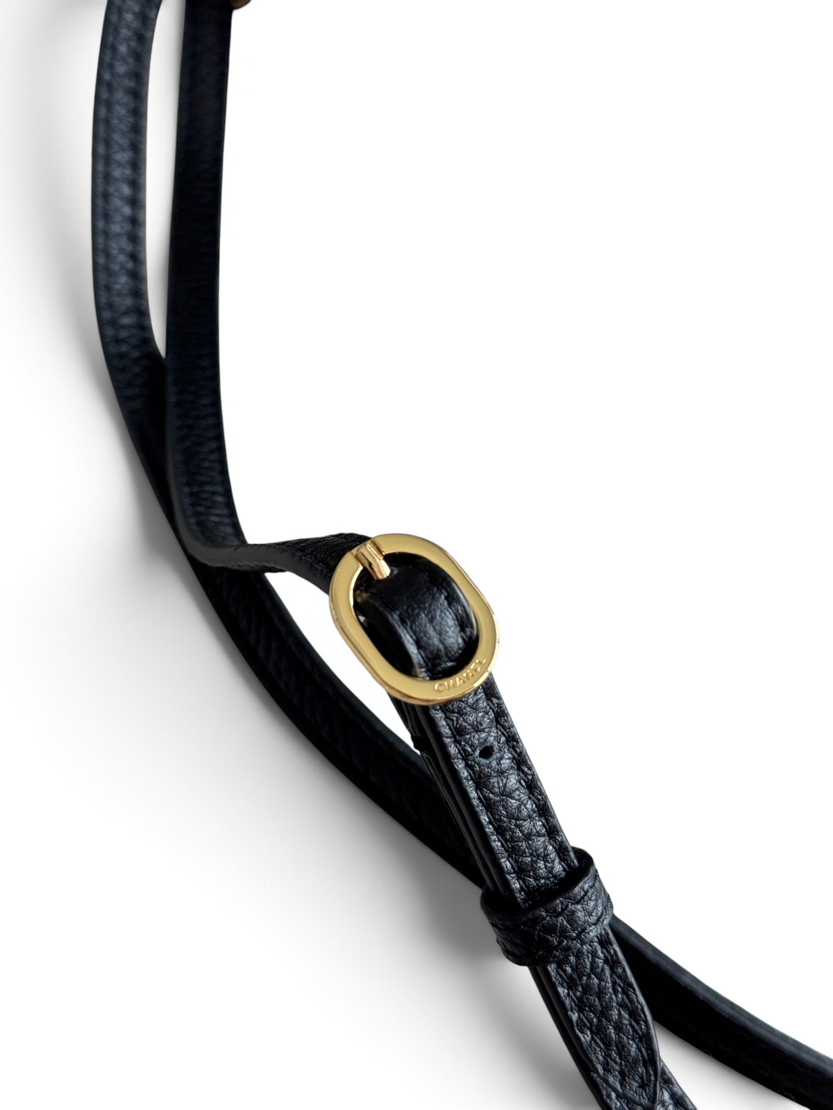 Chanel 26S CF Maxi Large Flap Bag in Black Grained Leather with Gold-Tone Hardware - Detail View 5