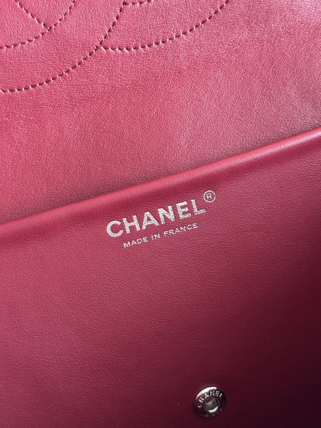Chanel 26S CF Maxi Large Flap Bag in Black Grained Leather with Silver-Tone Hardware - Detail View 9