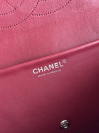 Chanel 26S CF Maxi Large Flap Bag in Black Grained Leather with Silver-Tone Hardware - Detail View 9