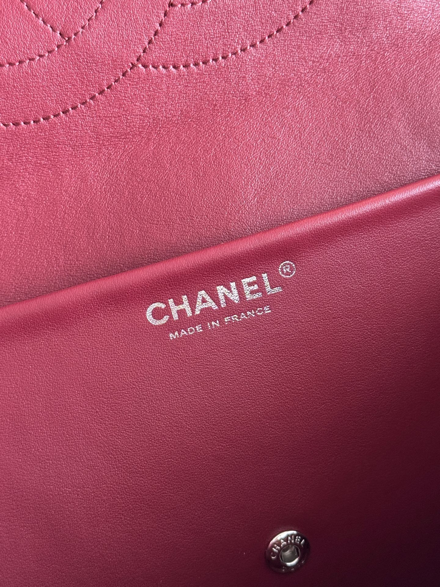 Chanel 26S CF Maxi Large Flap Bag in Black Grained Leather with Silver-Tone Hardware - Detail View 9