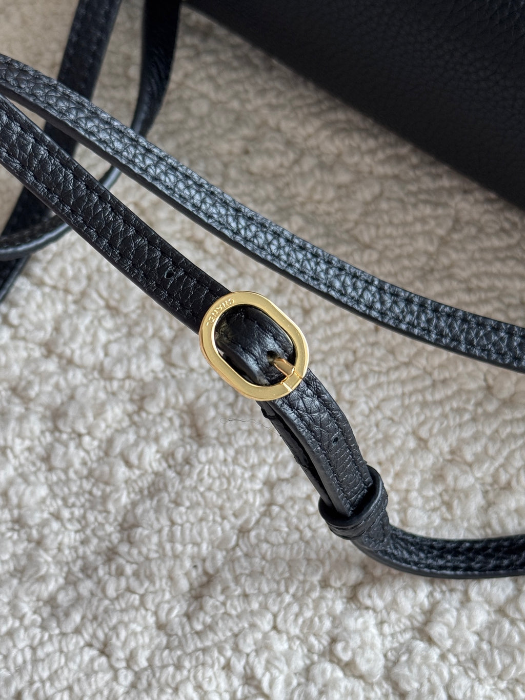 Chanel 26S CF Maxi Small Flap Bag in Black Grained Leather with Gold-Tone Hardware - Detail View 6