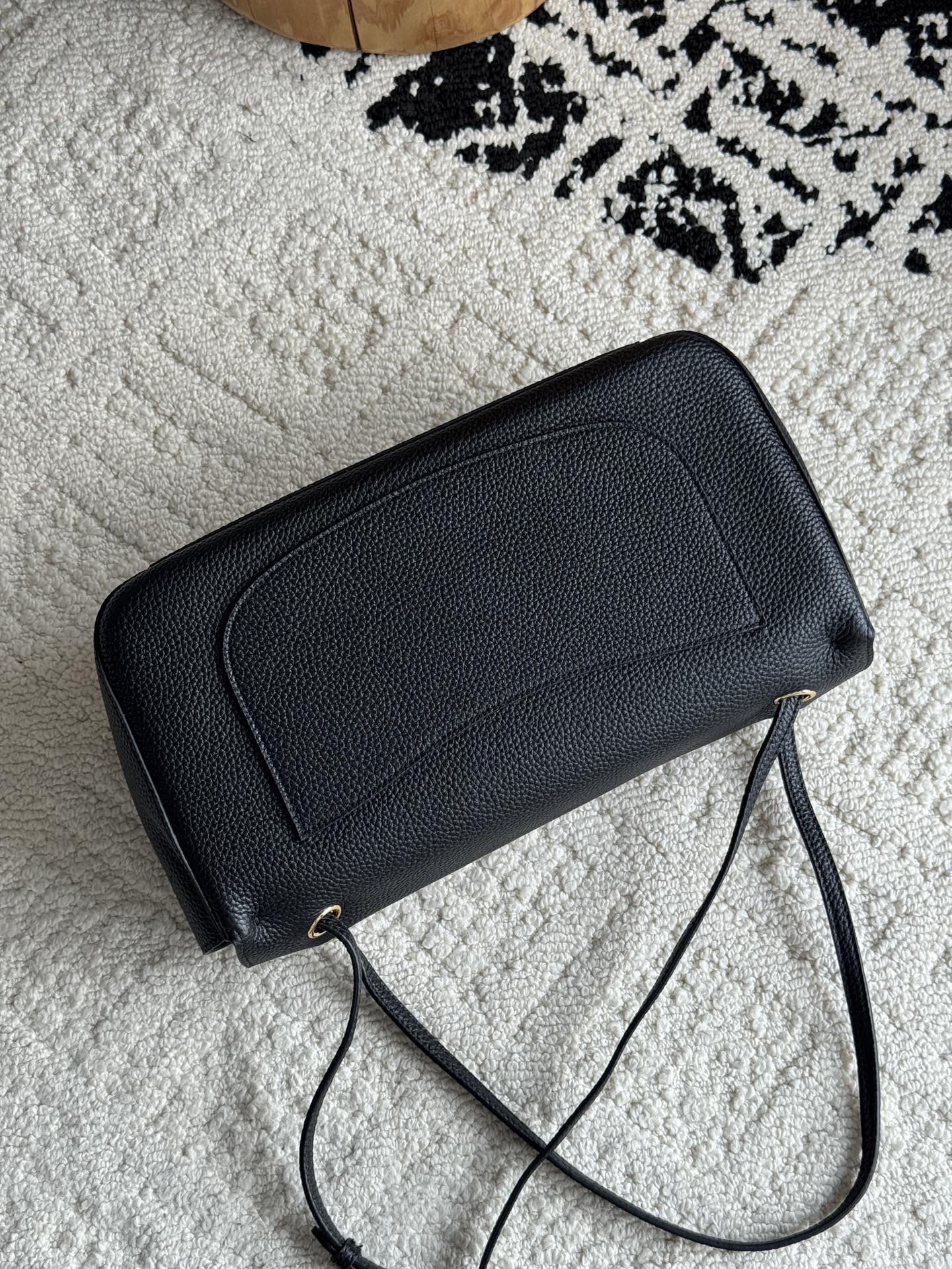 Chanel 26S CF Maxi Small Flap Bag in Black Grained Leather with Gold-Tone Hardware - Detail View 5