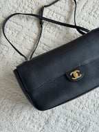 Chanel 26S CF Maxi Small Flap Bag in Black Grained Leather with Gold-Tone Hardware - Detail View 2