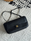Chanel 26S CF Maxi Small Flap Bag in Black Grained Leather with Gold-Tone Hardware - Front View