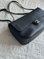 Chanel 26S CF Maxi Small Flap Bag in Black Grained Leather with Silver-Tone Hardware - Detail View 2