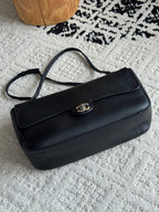 Chanel 26S CF Maxi Small Flap Bag in Black Grained Leather with Silver-Tone Hardware - Detail View 3