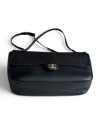 Chanel 26S CF Maxi Small Flap Bag in Black Grained Leather with Silver-Tone Hardware - Detail View 3
