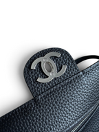 Chanel 26S CF Maxi Small Flap Bag in Black Grained Leather with Silver-Tone Hardware - Detail View 6