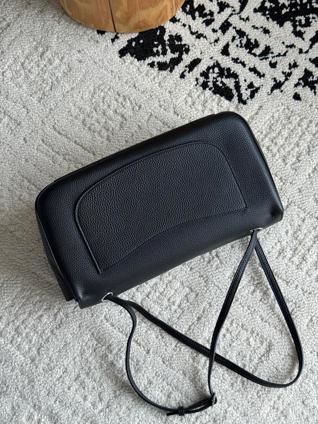 Chanel 26S CF Maxi Small Flap Bag in Black Grained Leather with Silver-Tone Hardware - Detail View 4