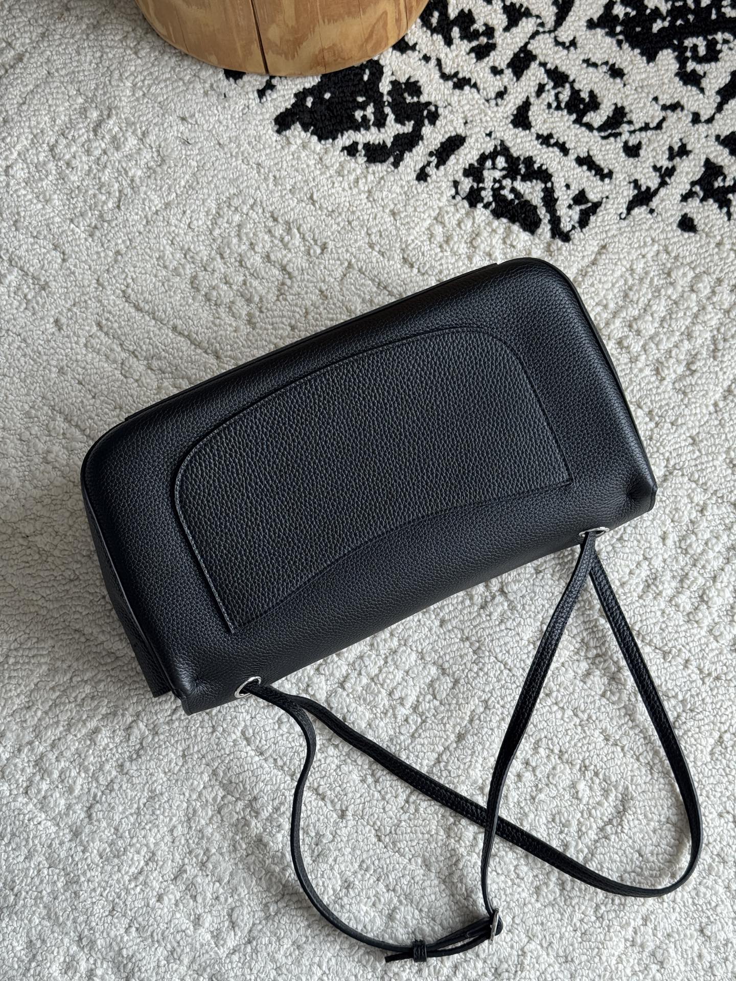 Chanel 26S CF Maxi Small Flap Bag in Black Grained Leather with Silver-Tone Hardware - Detail View 4