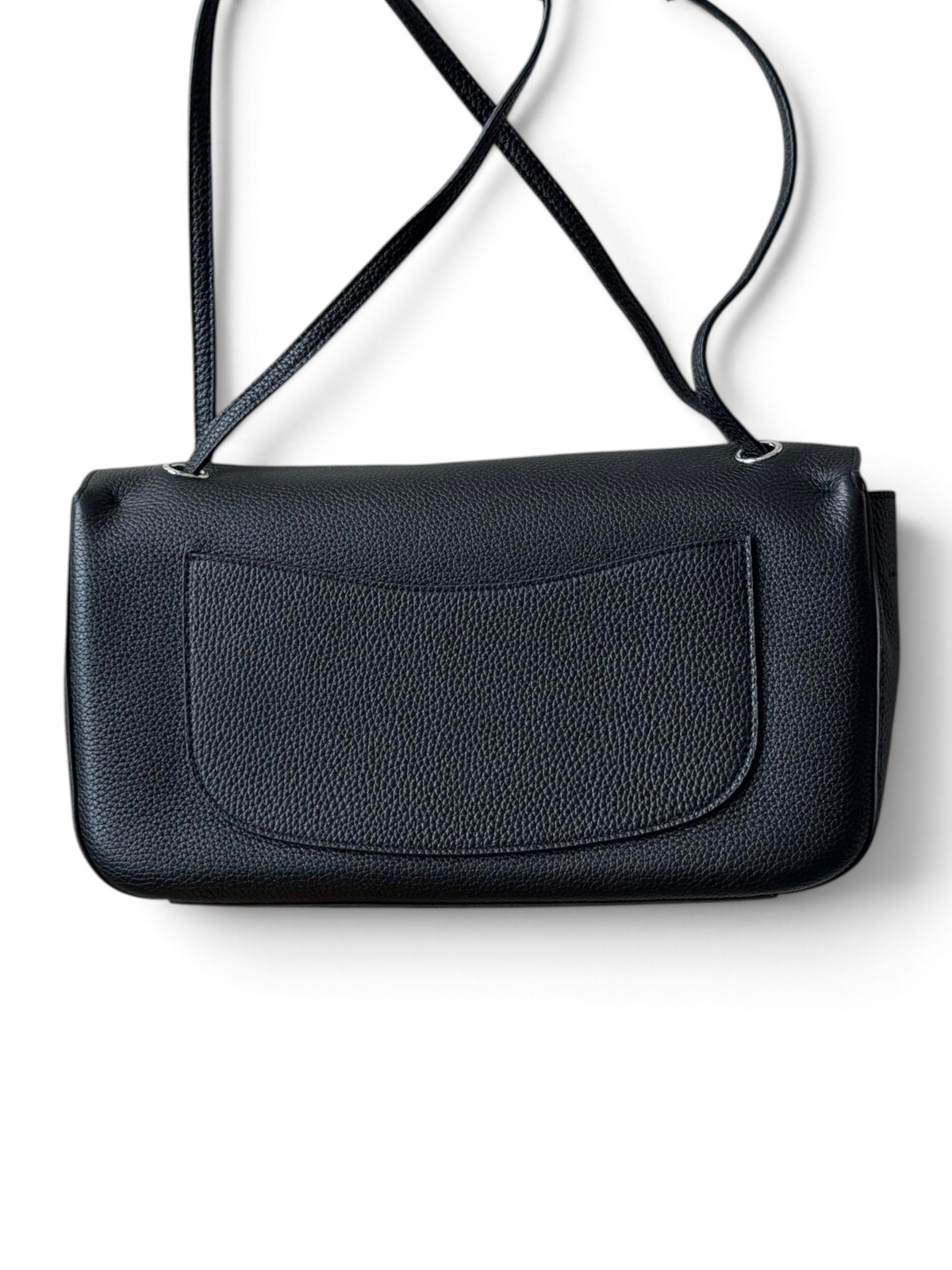 Chanel 26S CF Maxi Small Flap Bag in Black Grained Leather with Silver-Tone Hardware - Detail View 4