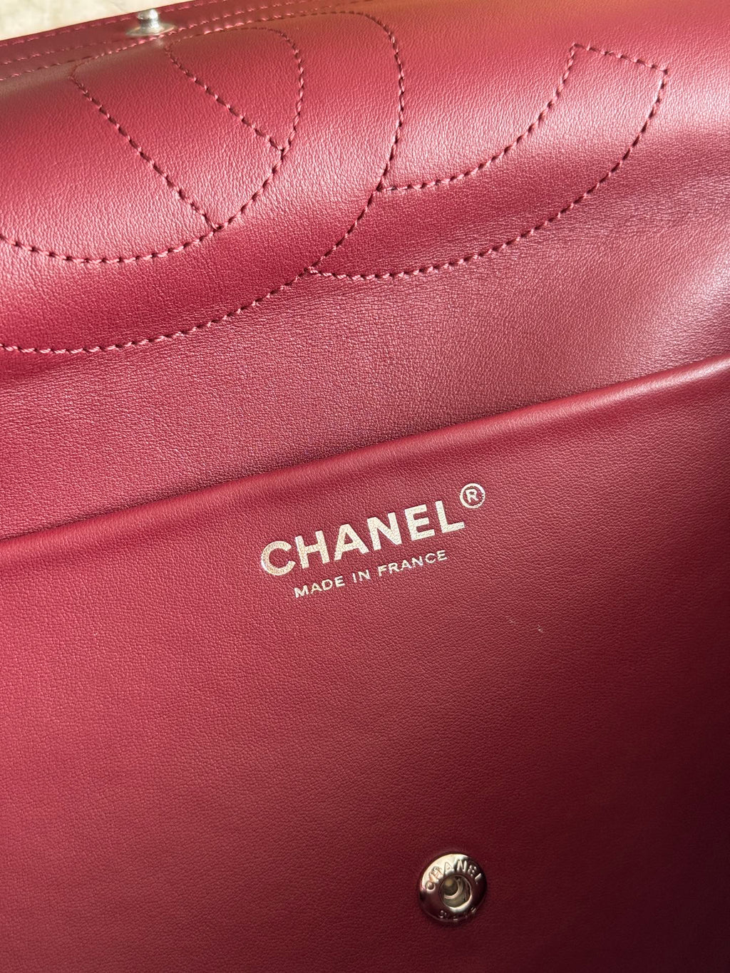 Chanel 26S CF Maxi Small Flap Bag in Black Grained Leather with Silver-Tone Hardware - Detail View 9