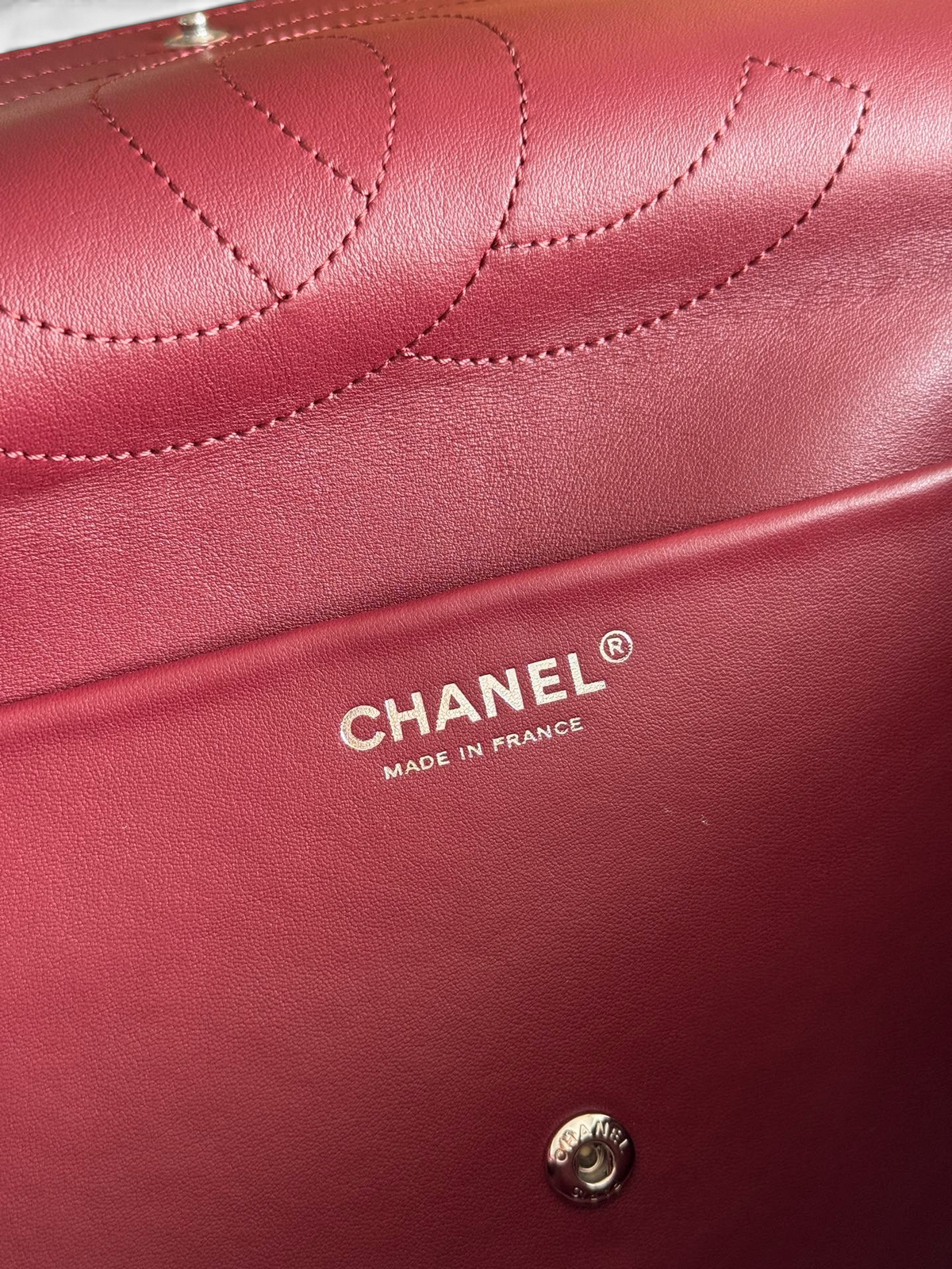 Chanel 26S CF Maxi Small Flap Bag in Black Grained Leather with Silver-Tone Hardware - Detail View 9